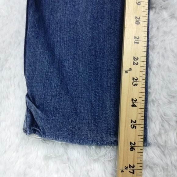 We The Free Womens Jeans‎ Straight Leg Crop Denim Blue Button Fly High Rise 27 - Picture 10 of 14